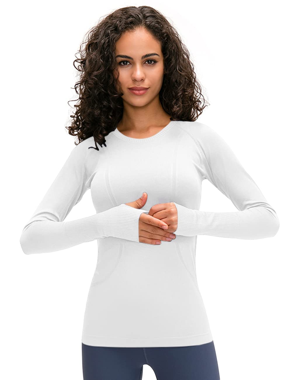 LUYAA Women's Workout Tops Long Sleeve Shirts Yoga Sports Breathable Gym Athleti