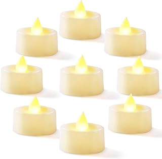 Homemory 24-Pack Flameless Tea Lights Candles Battery Operated, 200+ Hours | Flickering LED Tealights for Wedding Centerpieces, Votive Holders, Memorial Services, Halloween Pumpkins and Christmas Decor