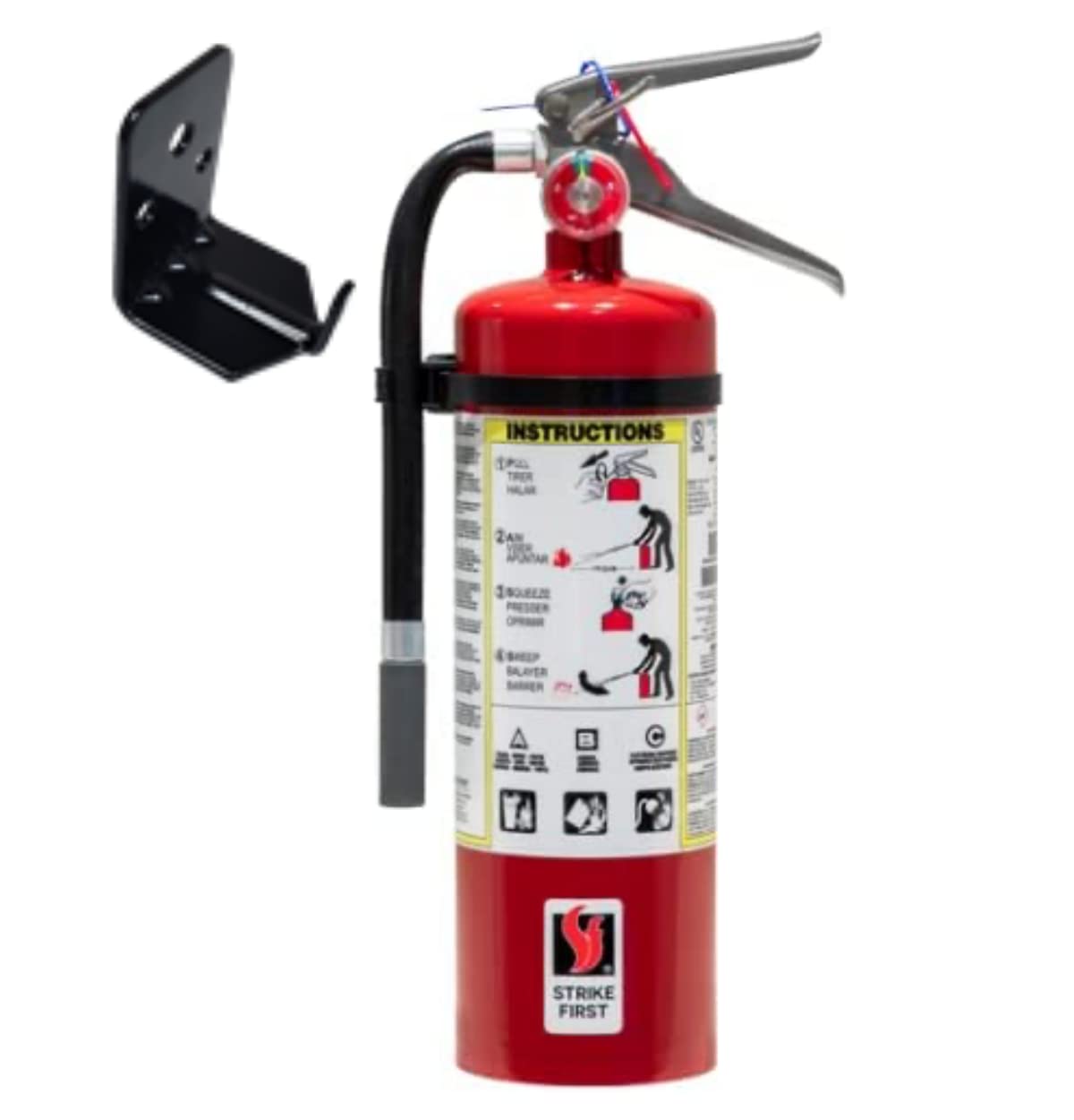 Fire Extinguisher, 5 lb. ABC Multi-Purpose Dry Chemical - Wall Hook Included - I