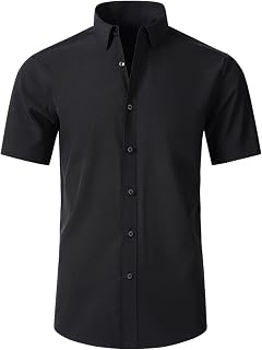 SAMERM Mens Dress Shirt Stretch Wrinkle Free Casual Button Down Shirts