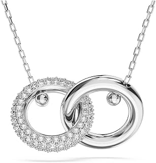 Swarovski Dextera - Collar con lazo entrelazado y cristales transparentes de rodio y cristal