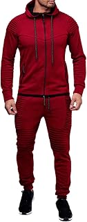 amropi Men's Casual Tracksuit Set Hoodie Sportswear Full Zip Sweatshirt Joggers Athletic Sweatsuits