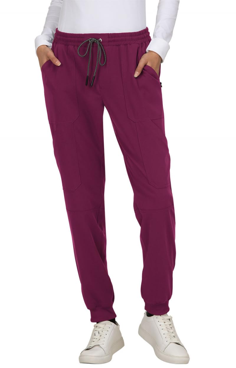 KOI Next Gen Women's 7 Pocket Good Vibe Jogger Scrub Pants with 4-Way Stretch an