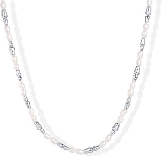 PAVOI Freshwater Pearl Beaded Necklace for Women, White Gold, W
