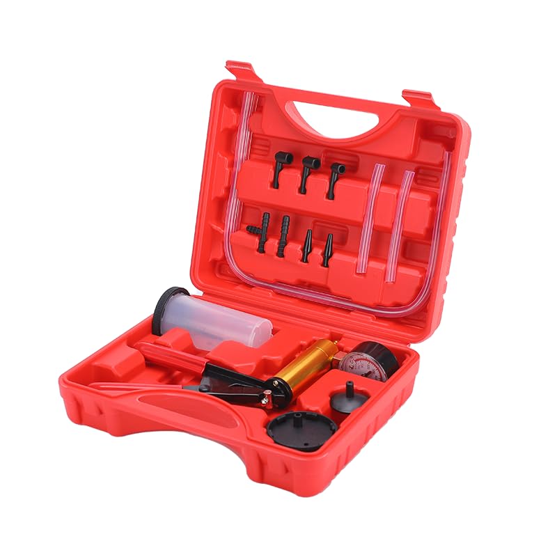 ZJERYL GULL 2 in 1 Brake Bleeder Kit with Hand Vacuum Pump with Gauge Adapters A
