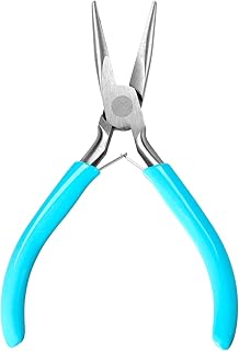 Needle Nose Pliers 4.5 Inch Jewelry Pliers Super Precision Jewelry Making Tools Comfort Grip Handle Craft Pliers for Jewelry Repair Wire Bending Gripping