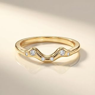 Smile Ring Set with Diamonds, Handmade Jewelry, Elegant Rings, Ideal for Weddings or Dating, Fine Christmas Gifts