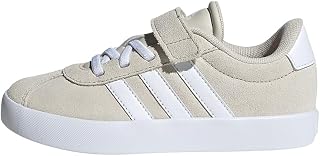 adidas Unisex - Children and Teenagers VL COURT SHOES, Aluminium/Cloud White/Aluminium, EU 34 - UK 2
