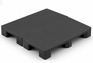 VEVOR Plastic Pallets for Basement Storage, Lightweight Waterproof Floor Storage Pad for Indoor Outdoor Supermarket Warehouse, Support up to 2205 lbs, 39.4"x19.7"x5.4", Black, 2PCS