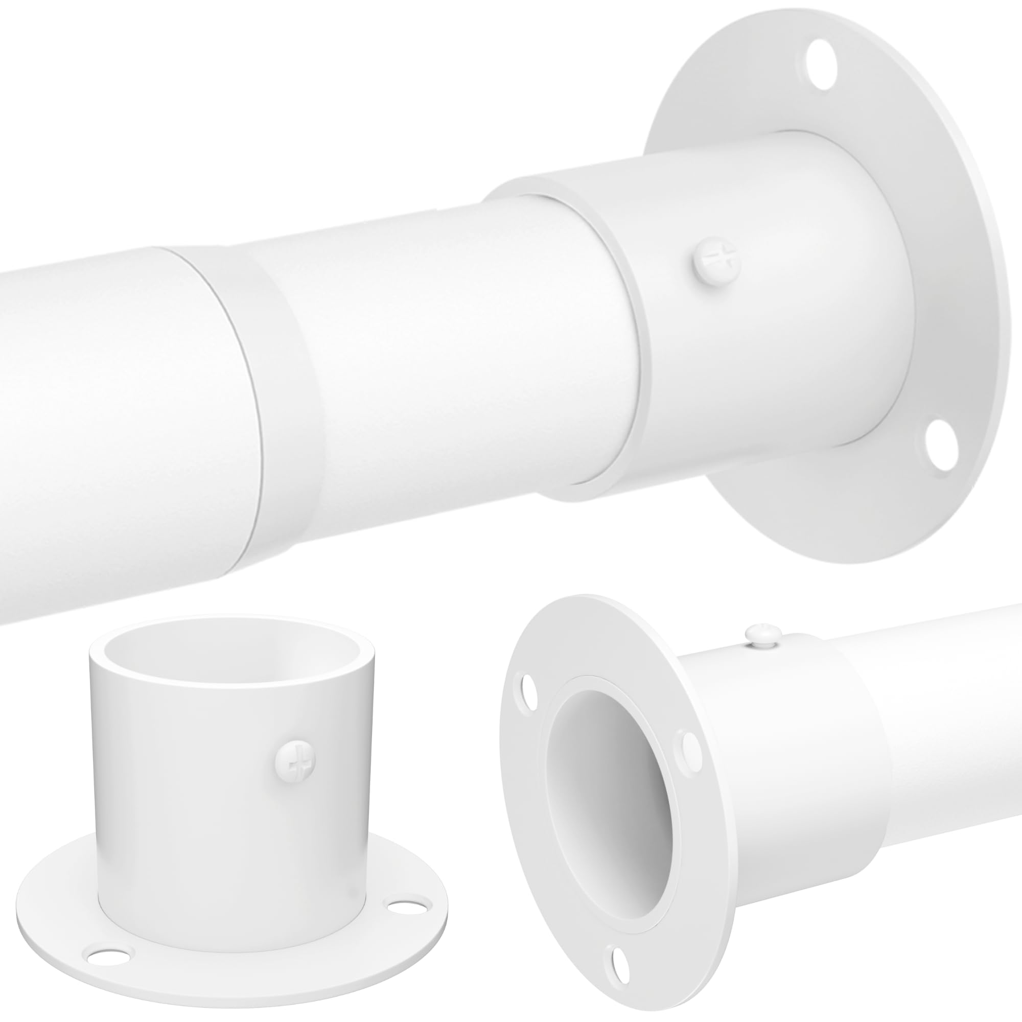 Wardrobe Rail, Heavy Duty Clothes Rod with End Sockets, Adjustable Hanging Rails