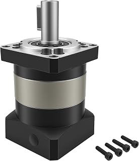 Gear Ratio 10:1 Planetary Gearbox Reducer High Precision 4000rpm Speed Backlash 7 arc-min for 14mm / 11mm Shaft 200W 400W 60mm Servo Motor for CNC Router Benchtop Lathe Machine