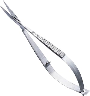 Cuticle Scissors Extra Fine Curved Grooming Shears Professional Precise Pointed Tip for Eyebrow Eyelash Trim Nail and Dry Skin Grooming Scissor Beauty Scissors for Manicure Pedicure Women Men(Silver)