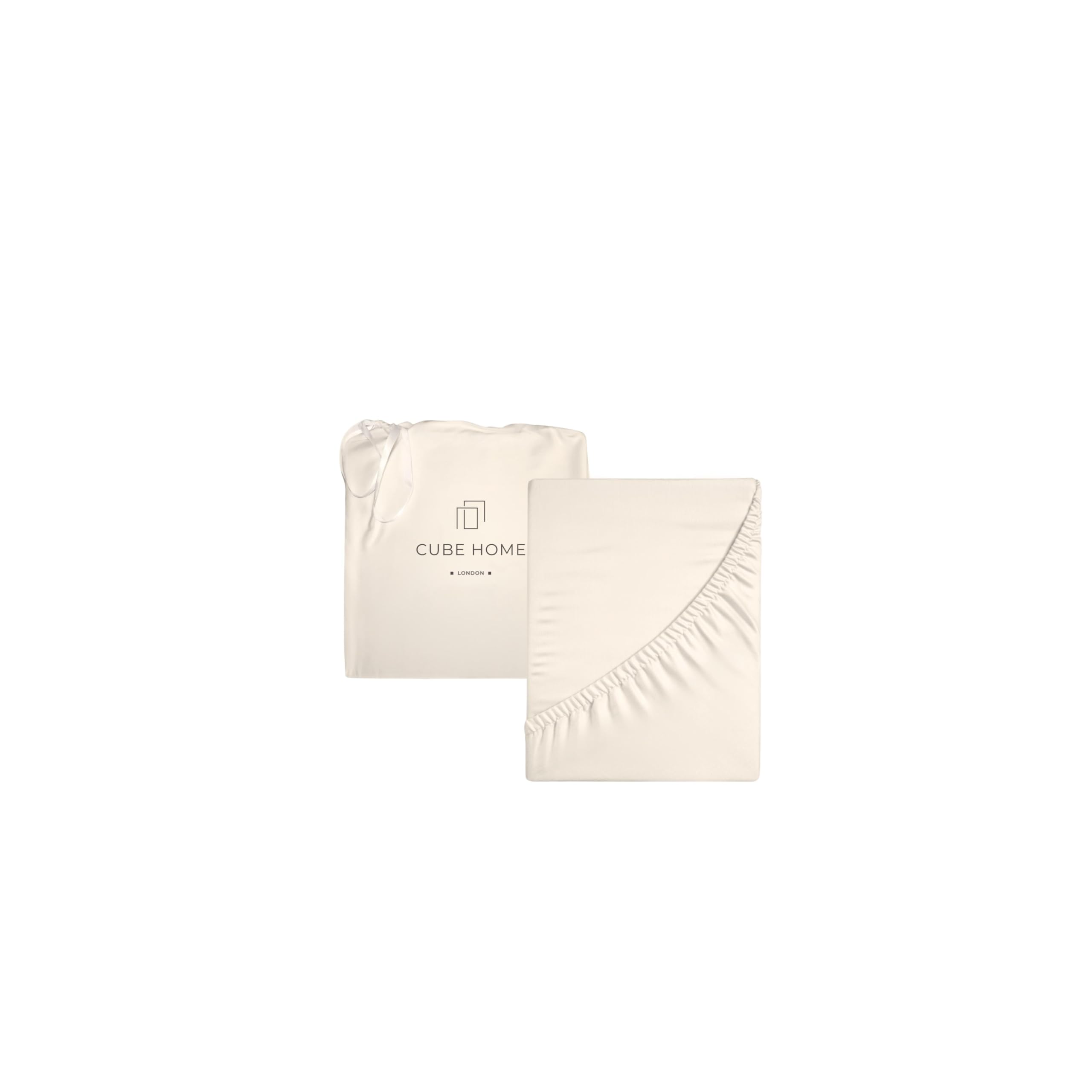Cube Home - Luxury Fitted Sheet, Deep Pocket - 100% Natural Bamboo, Soft, Breath