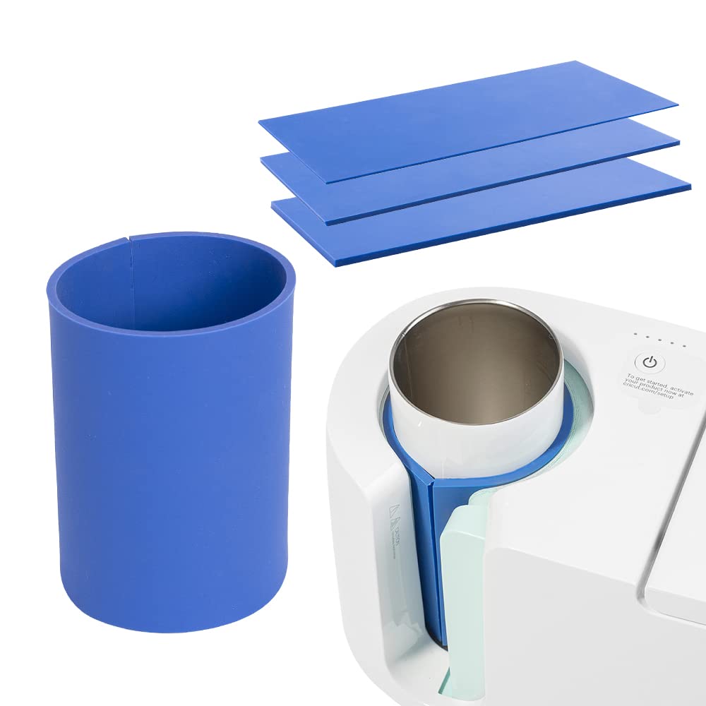 PYD Life Silicone Sublimation Mugs Tumblers Wrap Blue Insert 9.8" x 4.7" | Compa