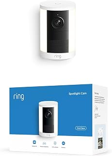 Ring Spotlight Cam 2K (newest model), Battery, Home or business security, Wide-Angle Retinal 2K Video, 6x Enhanced Zoom, Motion-Activated Spotlights, White