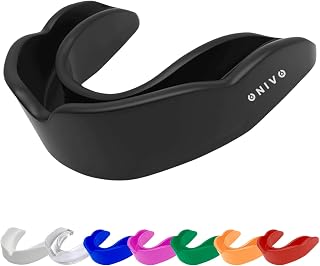 ONIVO Mouth Guard for Men and Kids 12+, Durable Gum Shield for Boxing, MMA, Rugby, Hockey Martial Arts, Judo, Karate and other Sports - Includes Case, Comfortable for Jaw Protection and Safety (Black)
