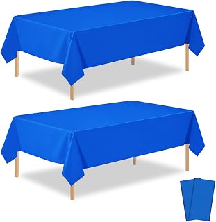 2 Pcs Royal Blue Plastic Table Cloths, Disposable Blue Tablecloths