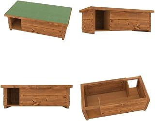 The Hutch Company Large Hedgehog Feeding Station – Wooden Hedgehog House with 2 Entrances, Waterproof Felt Roof, Weather-Resistant Timber, Outdoor Garden Wildlife Shelter – Made in Britain