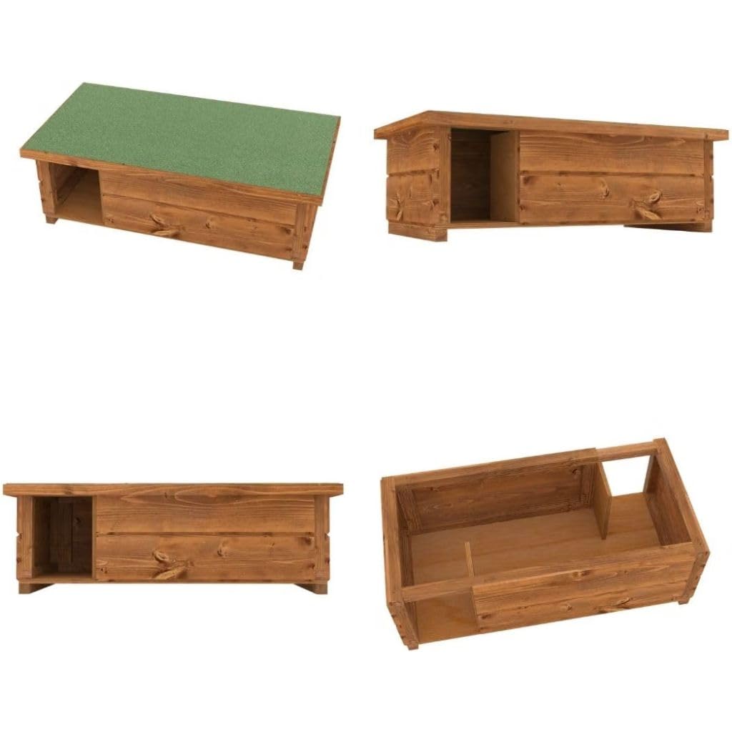 The Hutch Company Large Hedgehog Feeding Station – Wooden Hedgehog House with 2 