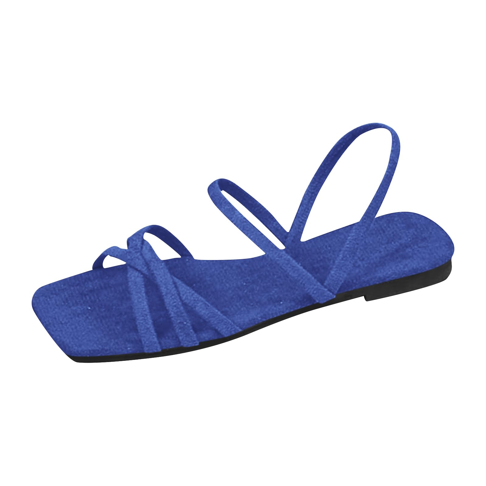 Sandals Women's Flat Square Toe Cap Toe Free Shoes Women's Summer Sandals Elegan