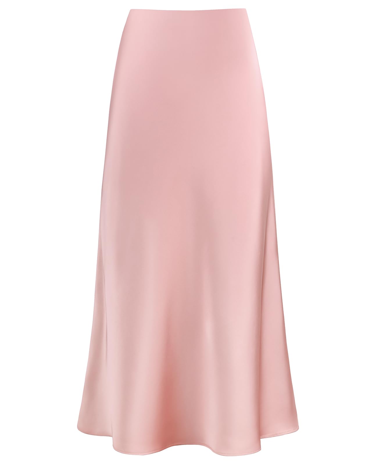 Outoshe Women's Satin High Waisted Maxi Skirts Hidden Elasticized Waistband A Li