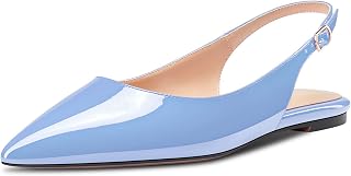 HDEUOLM Women's Flat Shoes Low Kitten Heel Lace Pumps Slip-on Slingback Office Shoes Party Dress