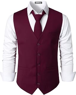 ZEROYAA Men's Urban Design Business Formal Dress Vest