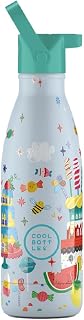 Cool Bottles - Children's Thermal Bottle - Stainless Steel Water Bottle - 350 ml - Candy Land- Cold 36 Hours and Hot Drinks 18 Hours - Finished with Embossed Paint - BPA Free