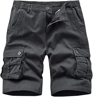 iCKER Mens Multi-Pocket Cotton Shorts Camo Cargo Shorts Loose Fit