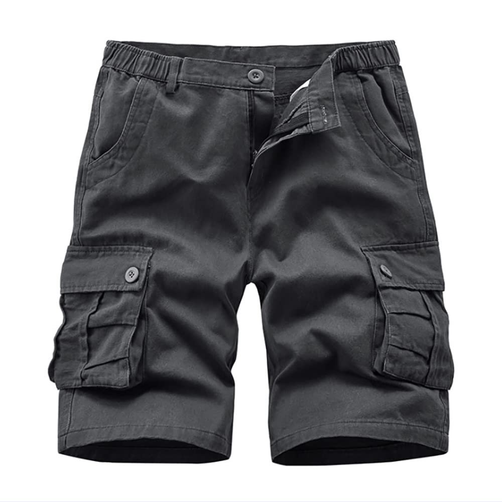iCKER Mens Multi-Pocket Cotton Shorts Camo Cargo Shorts Loose Fit