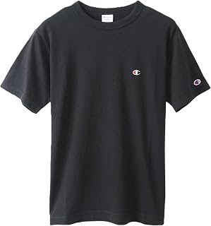Champion C3-P300Z/C3-X352L Men's Short Sleeve T-Shirt, 100% Cotton, Classic Cotton USA, One-Point Logo Embroidery, Short Sleeve T-Shirt, Basic