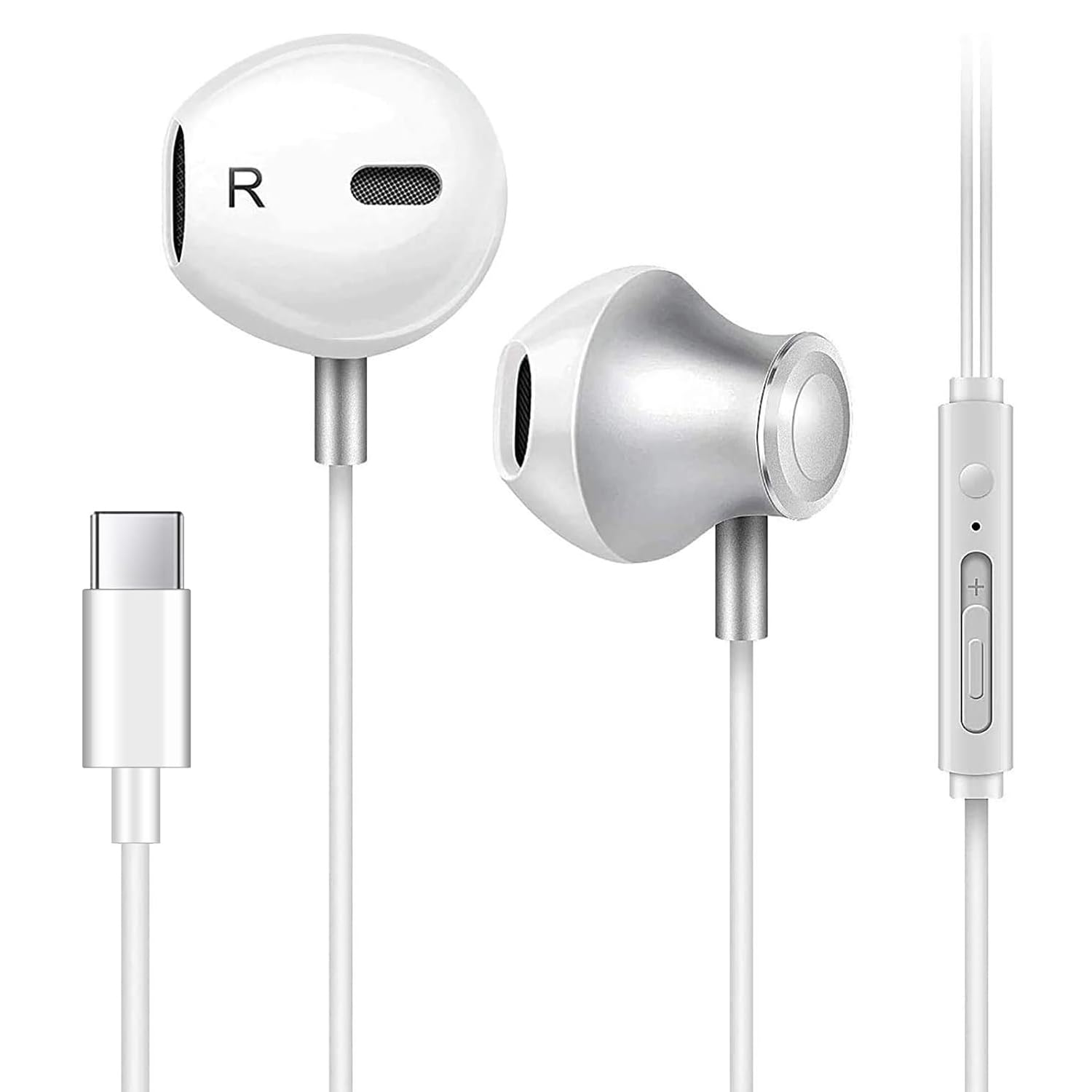 GAMURRY Earphones USB Type C, In-Ear Headphones with Cable 120CM, Wired Earbuds 
