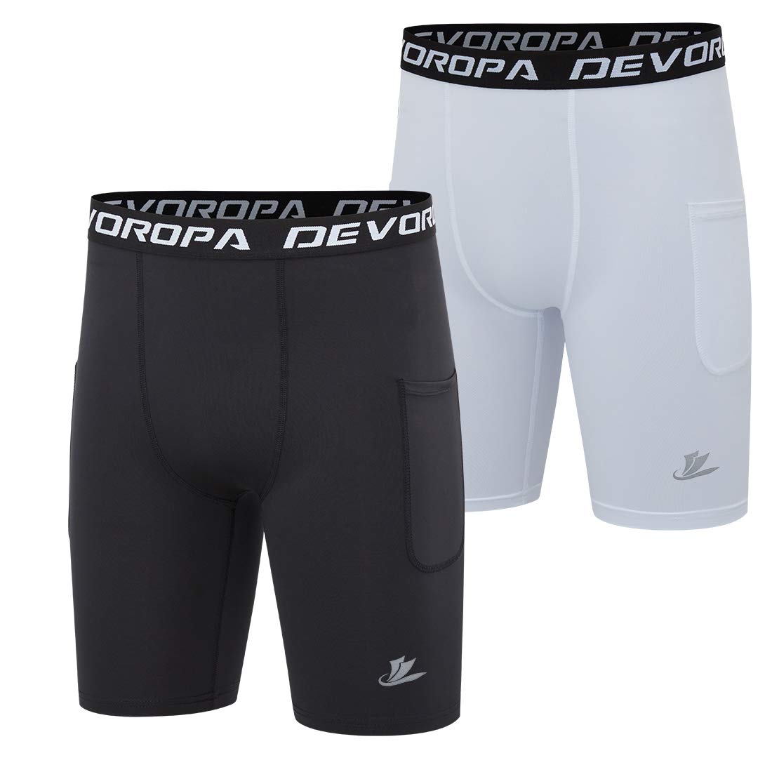 DEVOROPA Youth Boys' Compression Shorts Performance Athletic Base Layers Workout