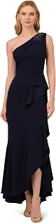 Adrianna Papell Special Occasion Women's Beaded Knit Crepe Gown Dress