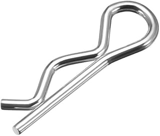 sourcing map Clip Pins 1.6mm Wire Carbon Steel 28mm Length Trailer R Shaped Spring Cotter Tractor Mower Fastener Hardware Silver Tone 20pcs