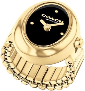 COACH Sammy Women's 2H Quartz Ring Watch - Jewelry-Inspired Design with Stretch Band, Fits Multiple Sizes -Gift for Her 18mm