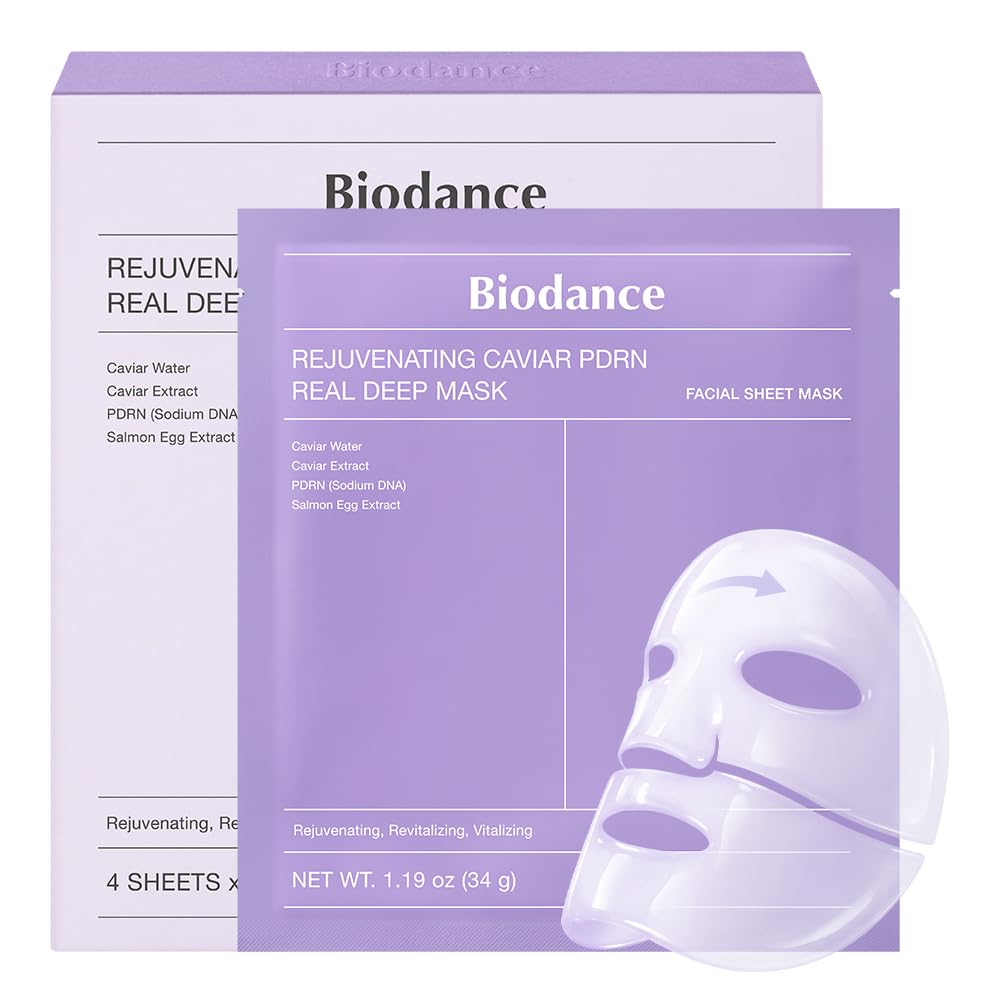 BIODANCE Caviar PDRN Real Deep, Hydrogel Face Mask, Hydrating Night Mask, Firmne