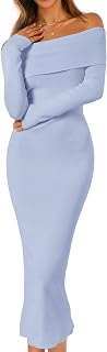 Merokeety Women's Long Sleeve Pullover Sweater Dress Modern