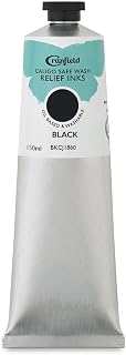 Cranfield Colours Caligo Safe Wash Relief Ink, Artist Oil-based and Washable Printmaking Inks, Black, 150 Milliliter Tube