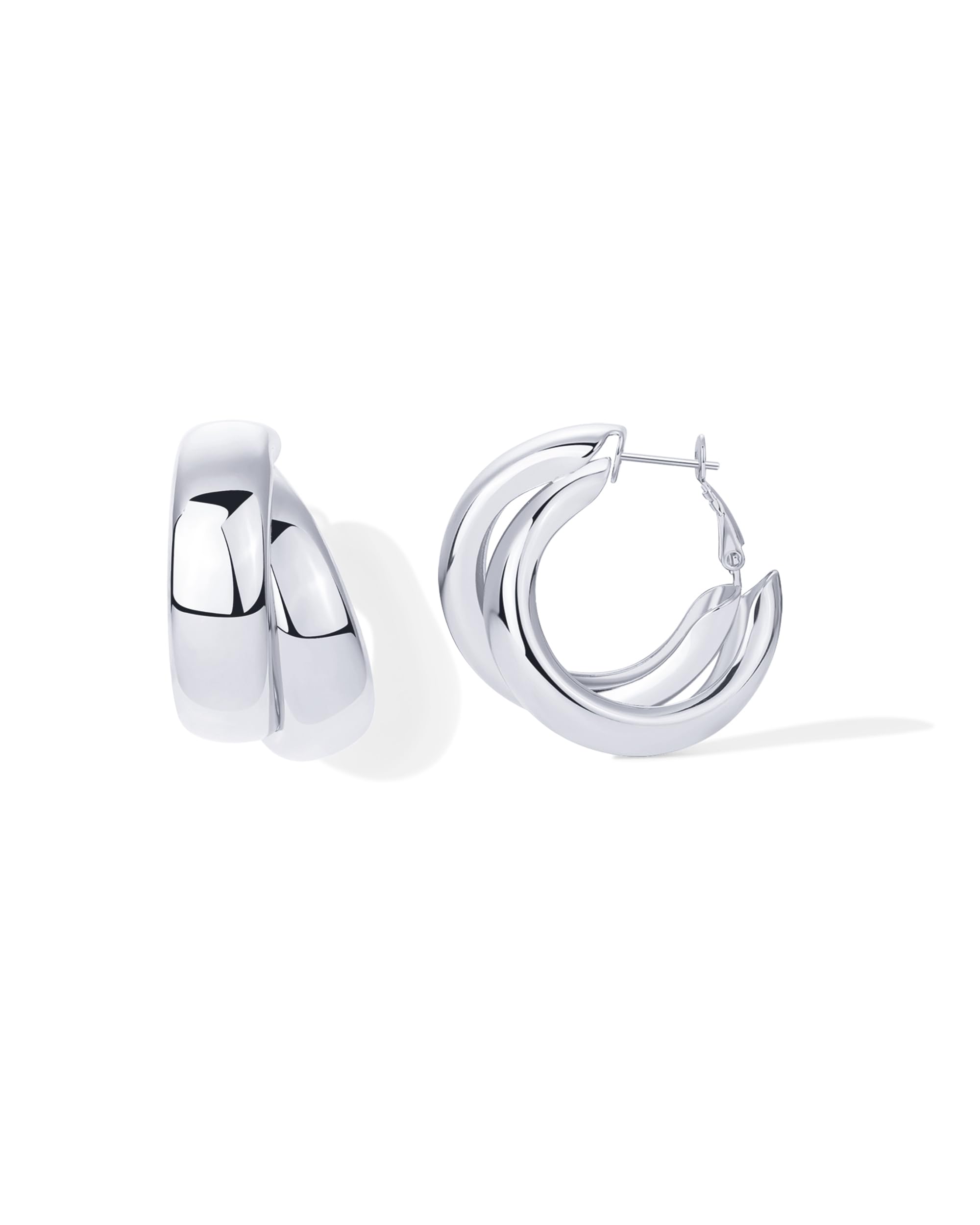PAVOI 14K Gold Plated Multi Huggie Hoop Earrings for Women - 925 Sterling Silver