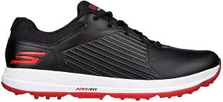 Skechers Men's Elite 5 Arch Fit Waterproof Golf Shoe Sneaker, Black/Red, 7.5