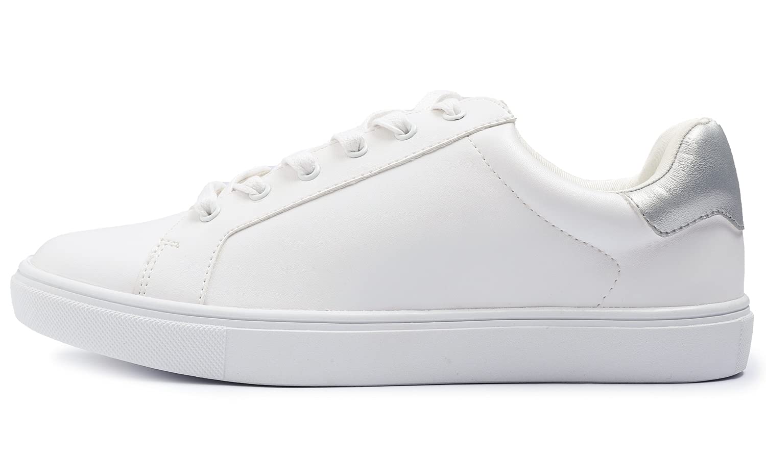 Feversole Women's Featured PU Leather Lace-Up Sneakers, Star Lace Up Sneakers in