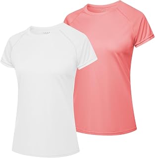 MEETWEE Women's Short-Sleeved T-Shirt Athletic Casual Top Quick Dry UPF 50+ Running Swimming Surfing Workout Yoga Sun Tee Shirt