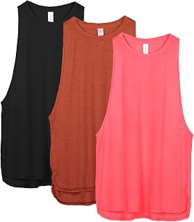 icyzone Women's Tank Top Breathable and Loose Sleeveless Athletic Gym Shirts Running Yoga Tank Tops (Pack of 3)