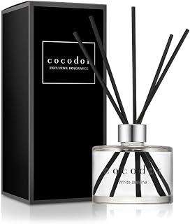 COCODOR Reed Diffuser Set, White Jasmine 200ml, 1 Pack Home Fragrance Diffuser Oil Fragrance Diffuser for Bathroom Shelf Decoration