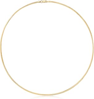 Ross-Simons Italian 2mm 18kt Gold Over Sterling Omega Necklace