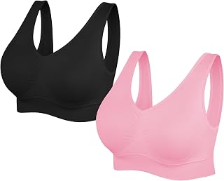 SIMIYA Comfort Sports Bras Women Plus Size Seamless Yoga Bra Removable Pads