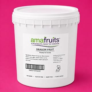Amafruits Dragon Fruit (Pitaya), Frozen 3 Gallon Tub | Scoopable