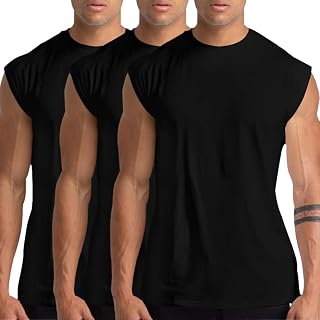 Men's Cotton Gym Tank Tops, Sleeveless Muscle Shirts for Workout & Fitness.