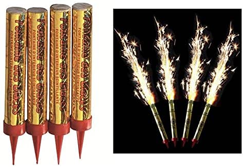 4 x "Firework Fountain" Ambiance Candles for Birthday Cake 60 Seconds Fragrance 